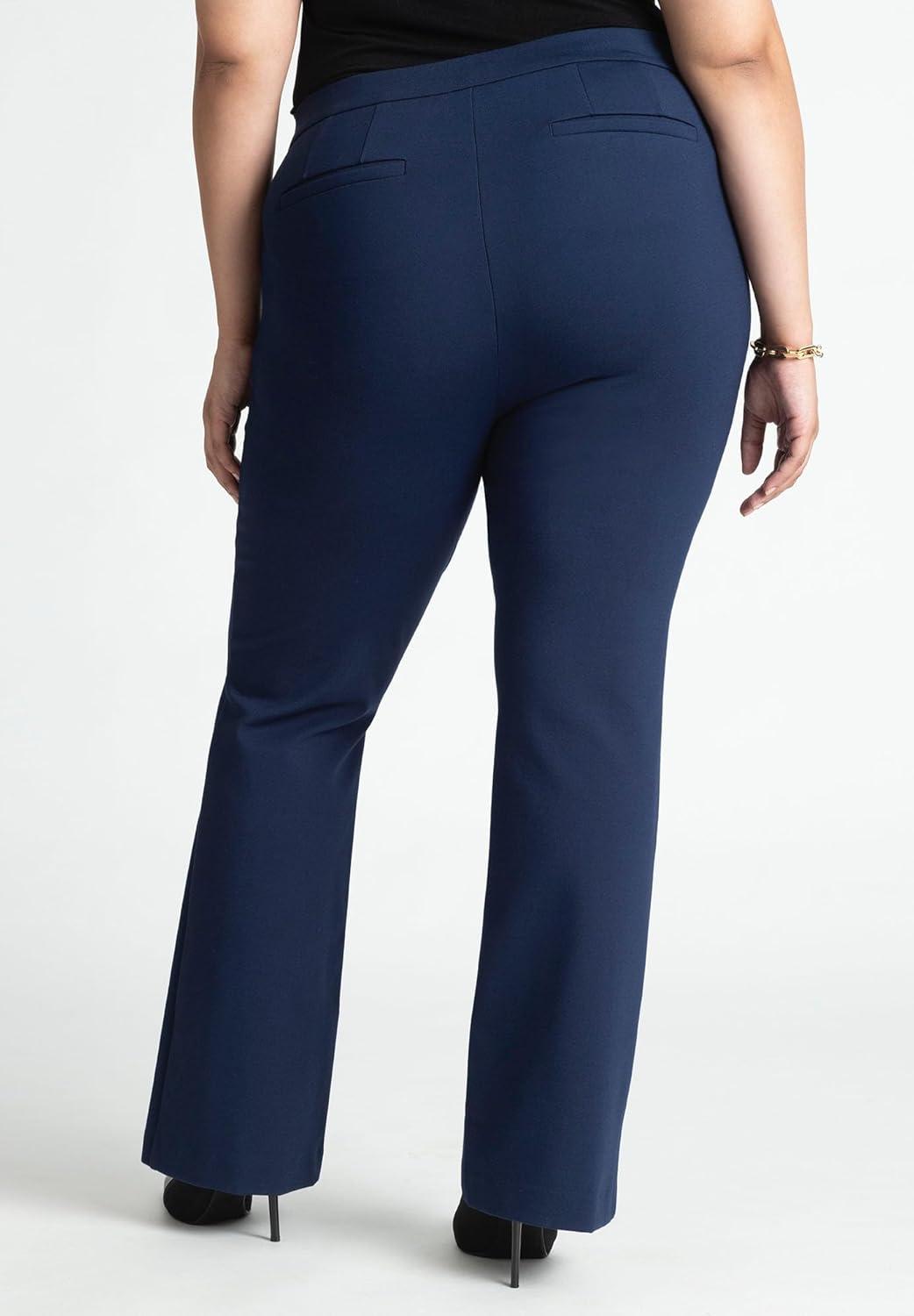 imageELOQUII Womens Plus Size The Ultimate Stretch Flare Leg PantMaritime Blue