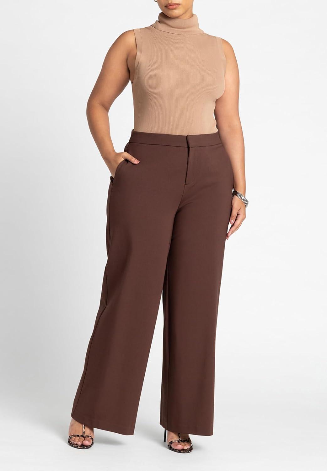 imageELOQUII Womens Plus Size The Ultimate Stretch Wide Leg Work PantMaritime Blue