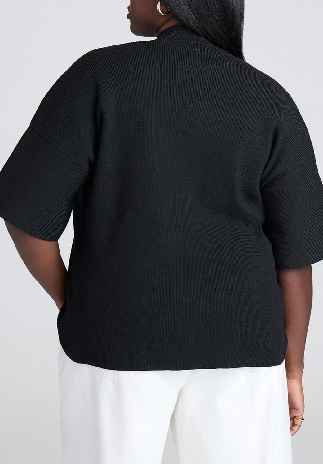 imageELOQUII Womens Plus Size Wide Sleeve SweaterBlack Onyx