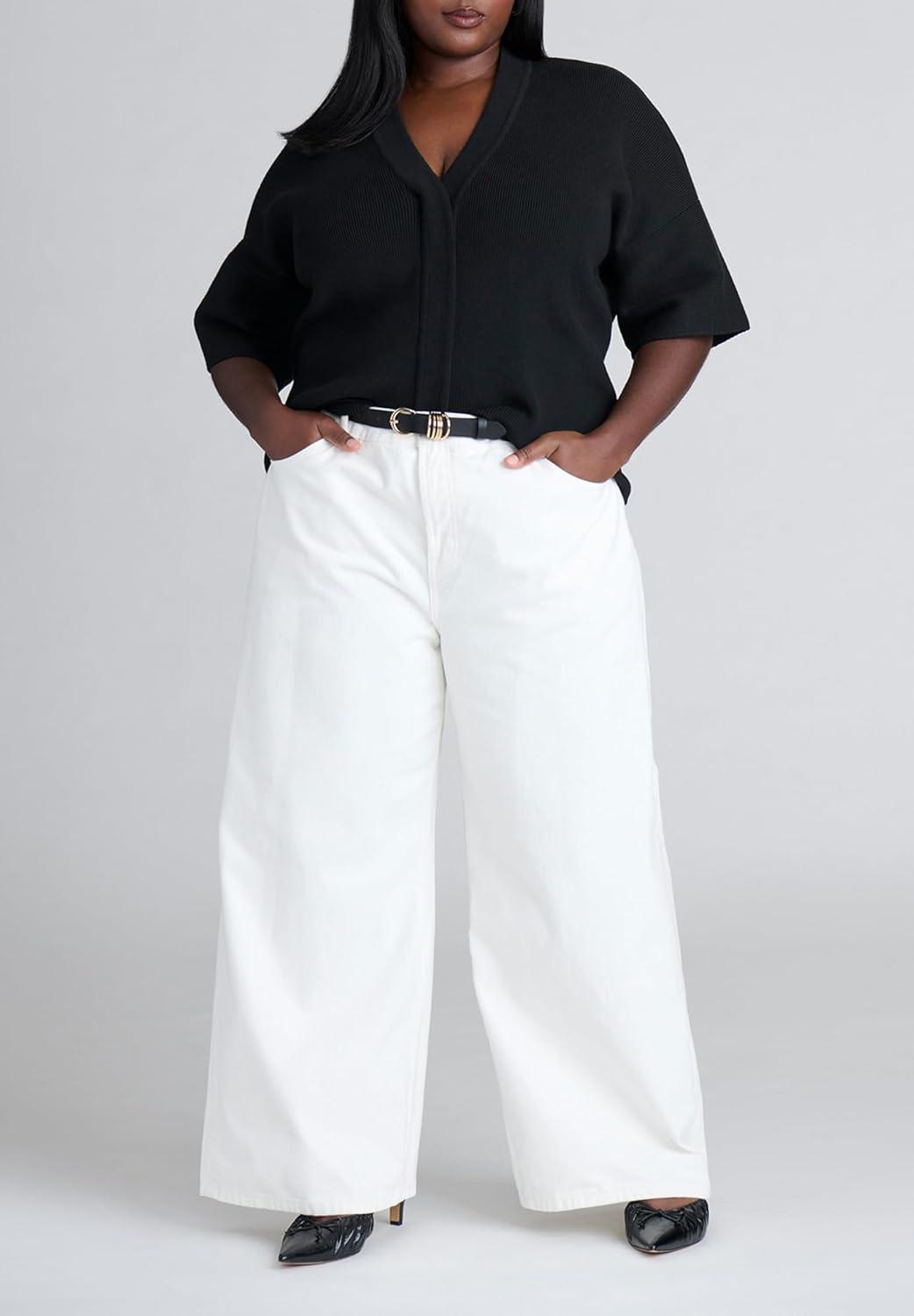 imageELOQUII Womens Plus Size Wide Sleeve SweaterBlack Onyx