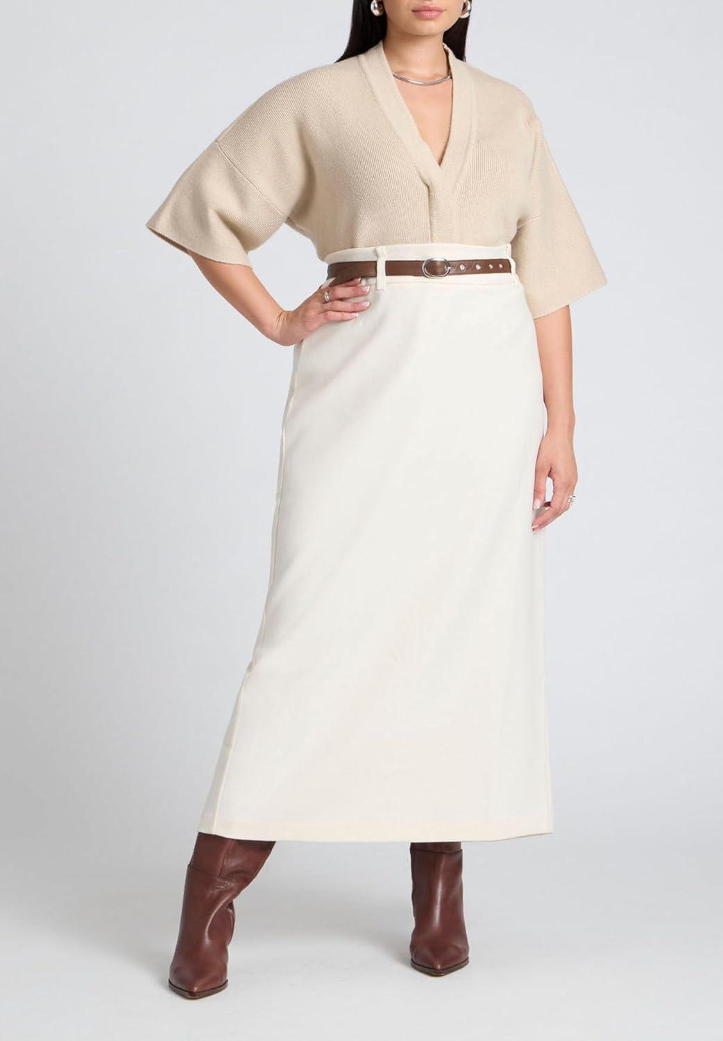 imageELOQUII Womens Plus Size Wide Sleeve SweaterCoco Mocha