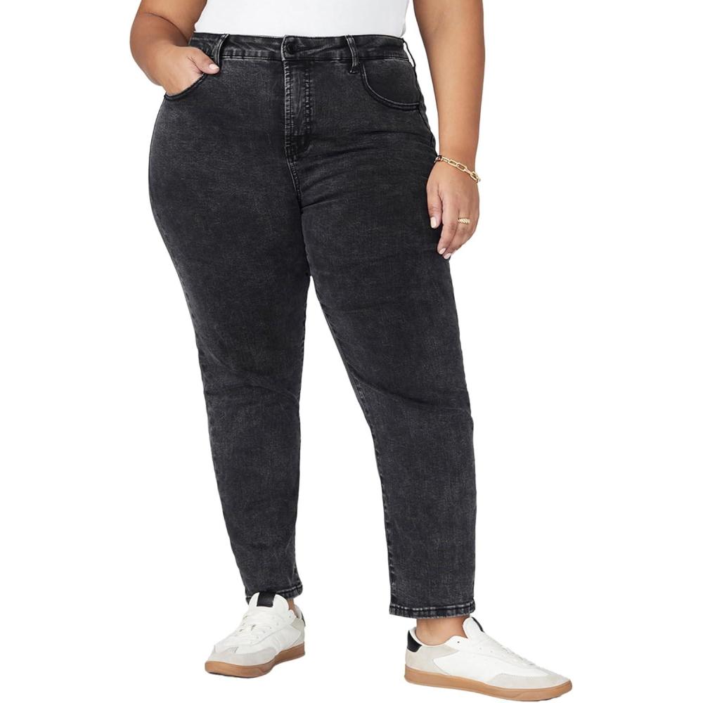 imageELOQUII Womens Plus Size The Leigh Super Stretch Slim Leg JeanVintage Black