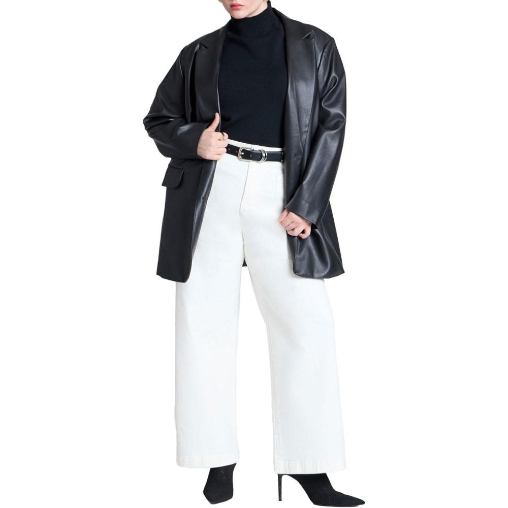imageELOQUII Womens Plus Size Trouser JeanWhite