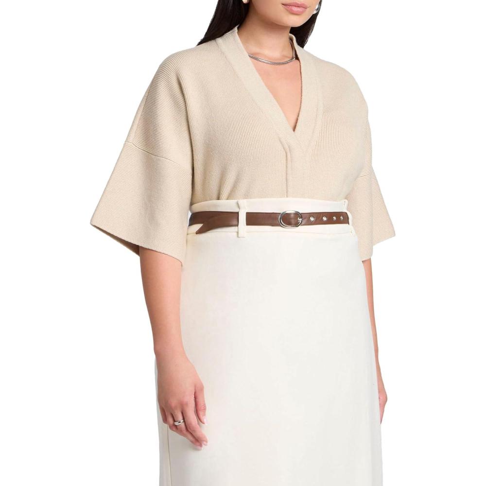 imageELOQUII Womens Plus Size Wide Sleeve SweaterCoco Mocha