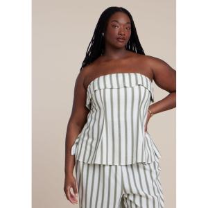 ELOQUII Women’s Plus Size Sleeveless Linen Top with Foldover