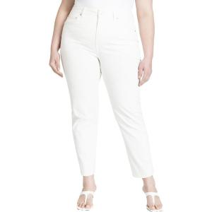ELOQUII Women’s Plus Size The Leigh Super Stretch Slim Leg Jean(White)