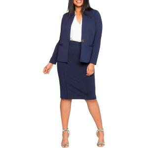 ELOQUII Women’s Plus Size The Ultimate Stretch Pencil Skirt(Maritime Blue)