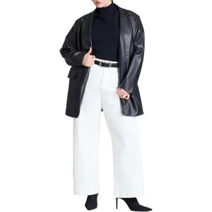 ELOQUII Women’s Plus Size Trouser Jean(White)