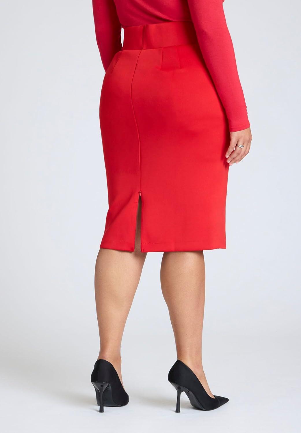 imageELOQUII Womens Plus Size Neoprene Pencil SkirtLollipop
