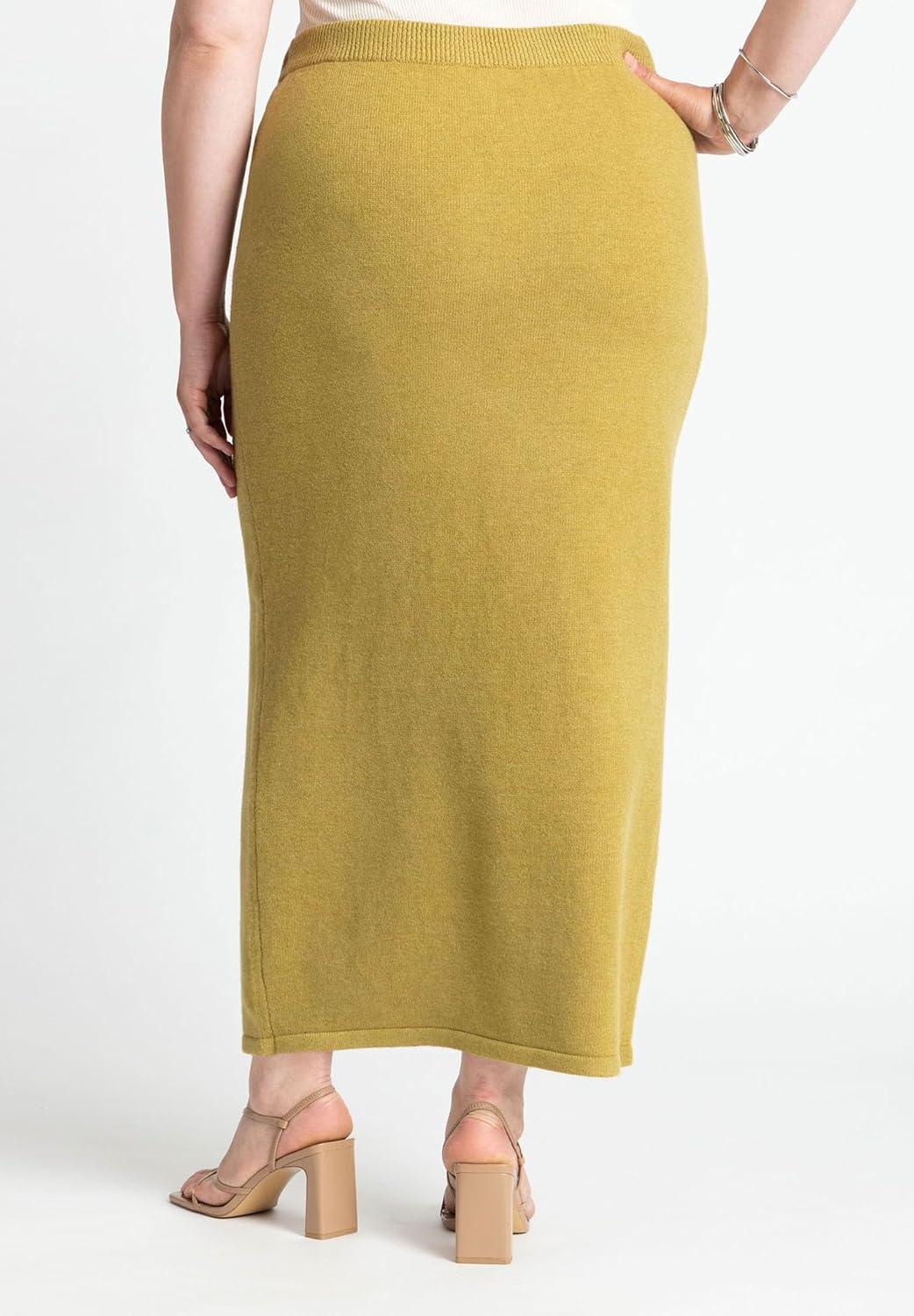 imageELOQUII Womens Plus Size Sweater Maxi SkirtPear Liqueur