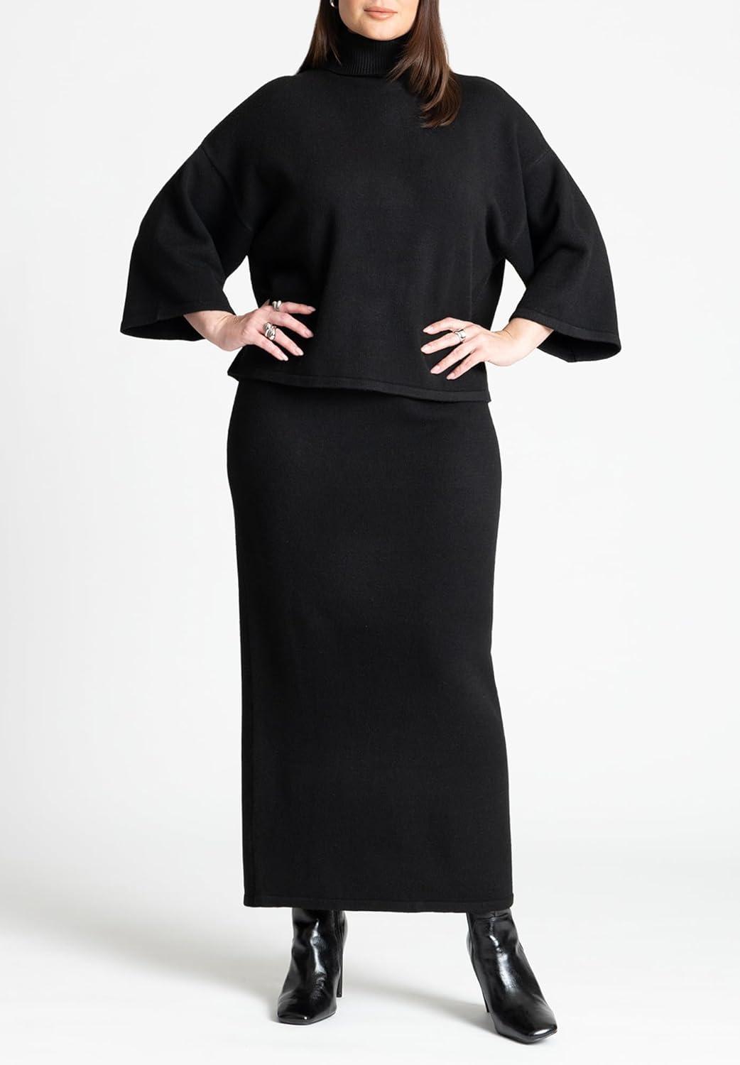 imageELOQUII Womens Plus Size Sweater Maxi SkirtPear Liqueur