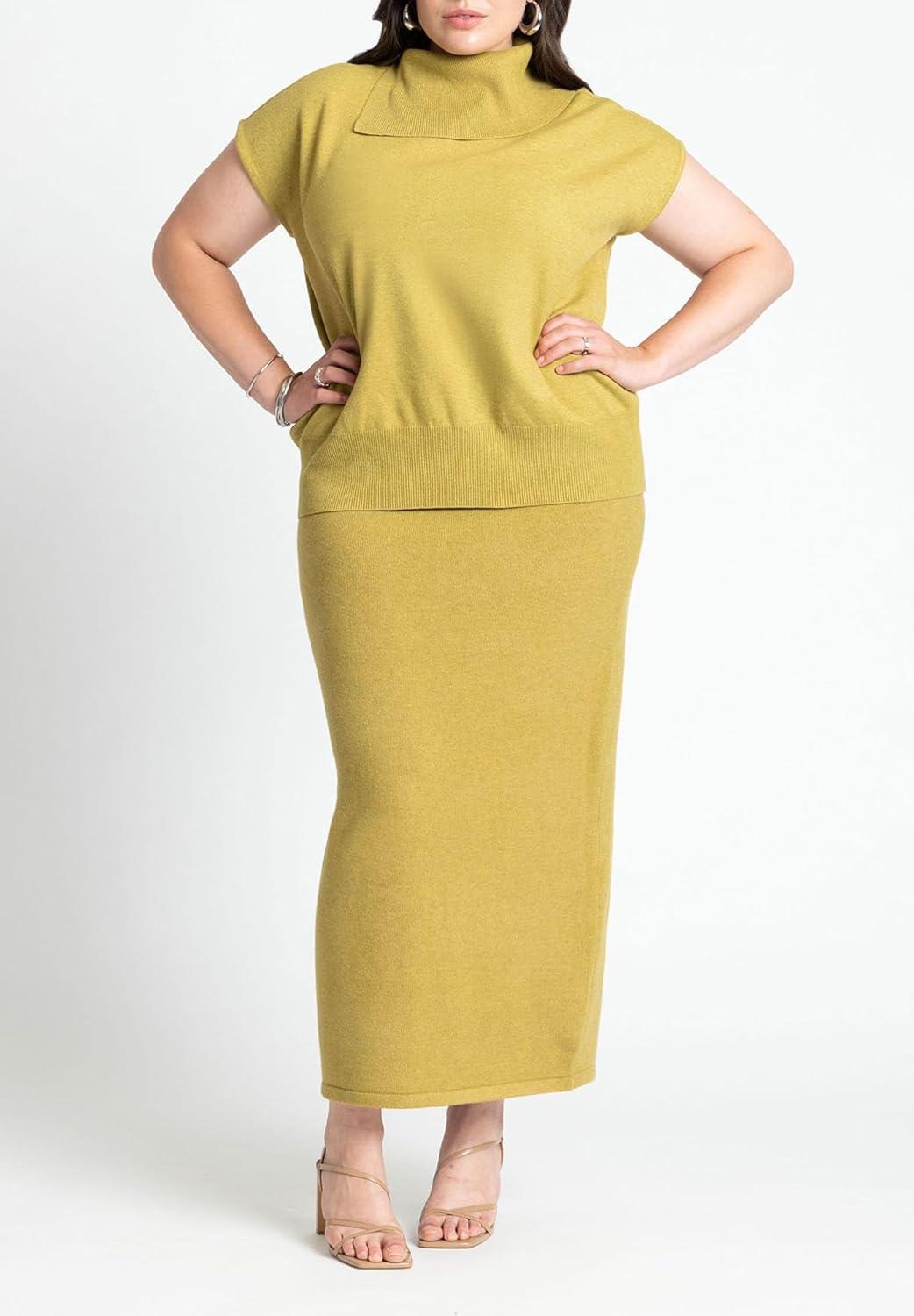 imageELOQUII Womens Plus Size Sweater Maxi SkirtPear Liqueur