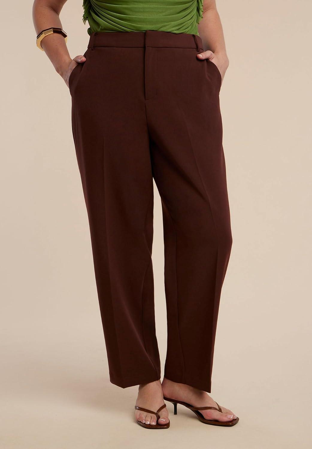 imageELOQUII Womens Plus Size The 365 Straight Leg PantChicory Coffee