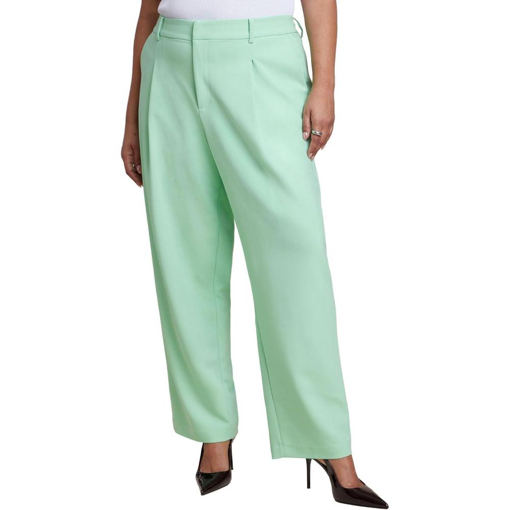 imageELOQUII Womens Plus Size Straight Leg TrouserGreen Ash