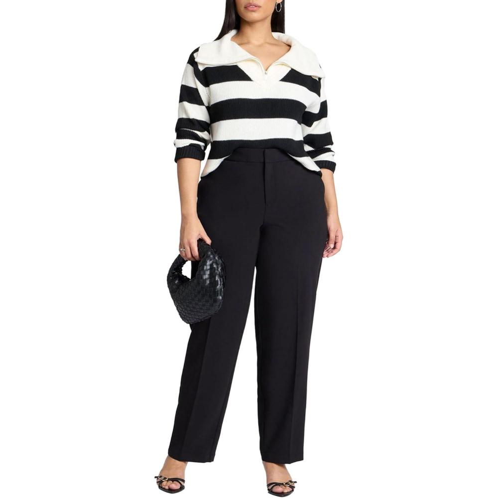 imageELOQUII Womens Plus Size The 365 Straight Leg PantBlack Onyx