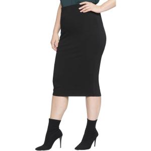 ELOQUII Women’s Plus Size Knit Column Skirt(Black)