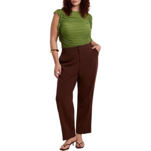 ELOQUII Women’s Plus Size The 365 Straight Leg Pant(Chicory Coffee)
