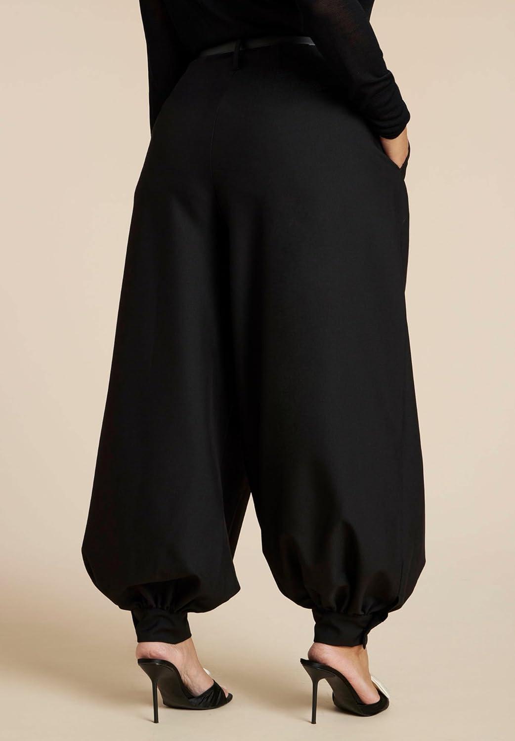 imageELOQUII Womens Plus Size Balloon Trouser with PleatsBlack Onyx