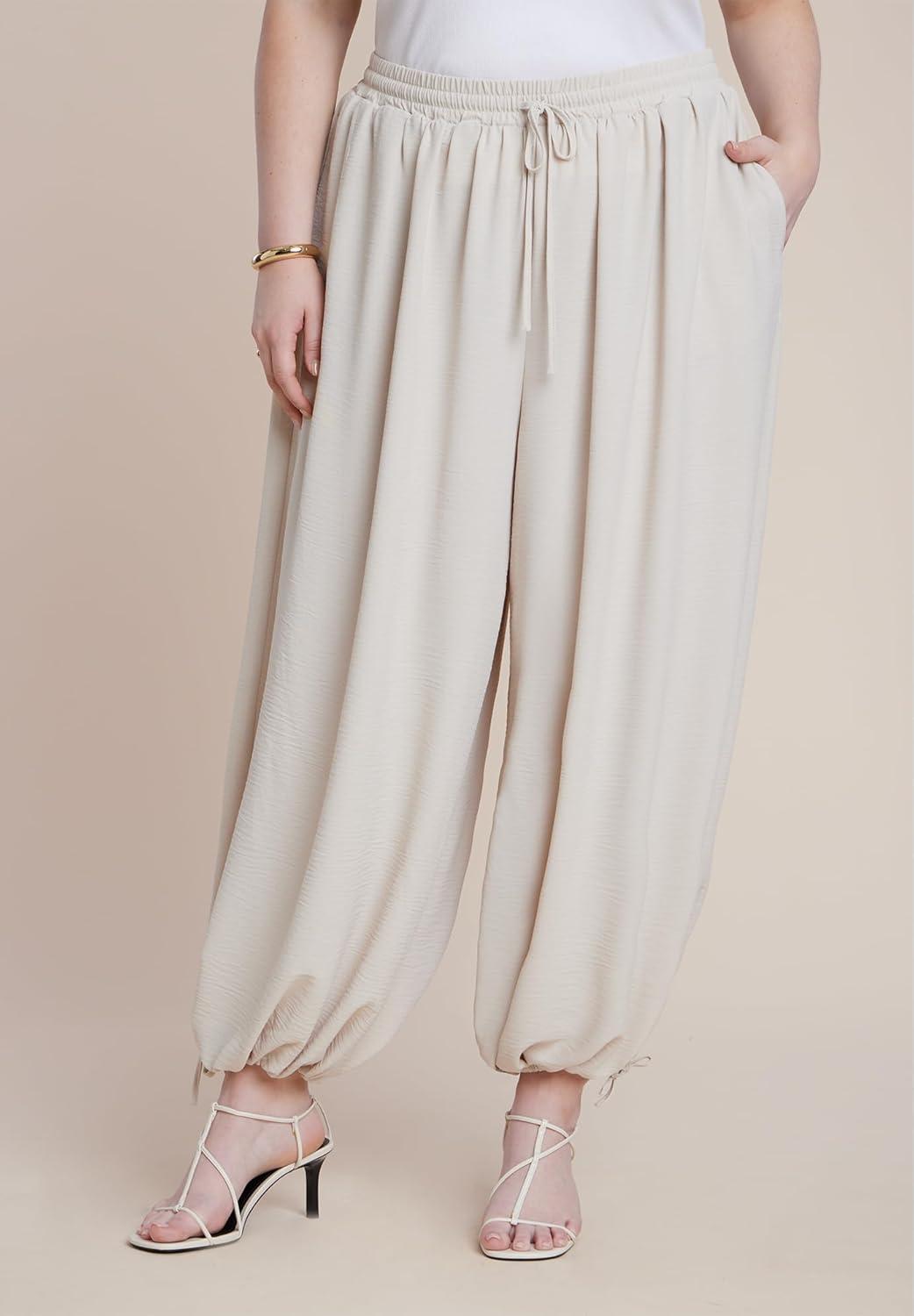 imageELOQUII Womens Plus Size Drawstring Balloon Pant