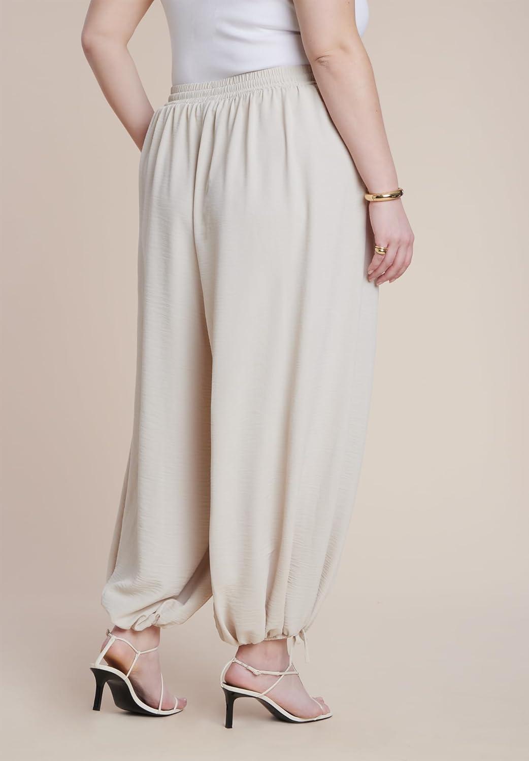 imageELOQUII Womens Plus Size Drawstring Balloon Pant