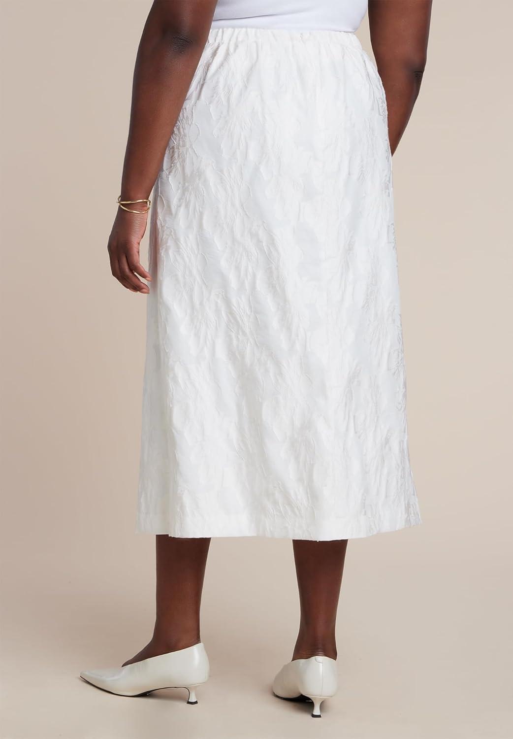imageELOQUII Womens Plus Size Floral Jacquard A Line Skirt