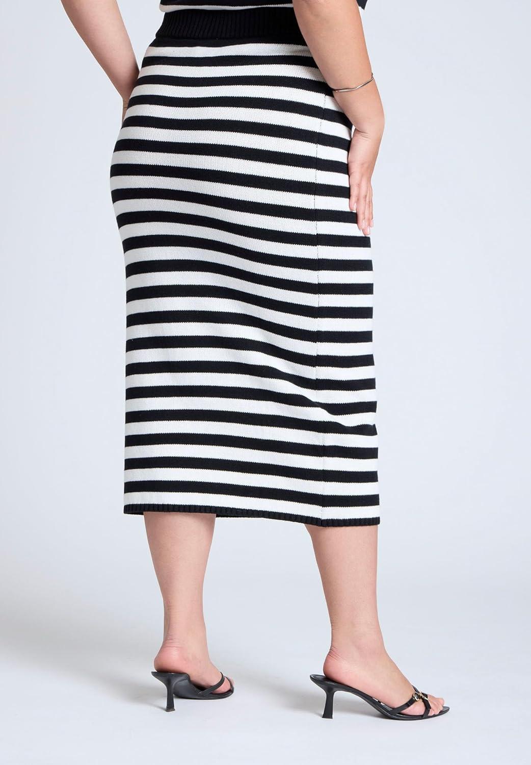 imageELOQUII Womens Plus Size Midi Sweater SkirtOne to One