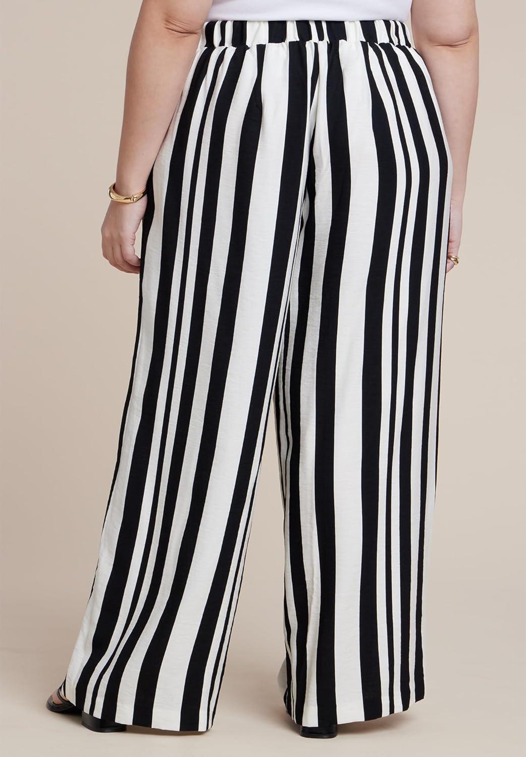 imageELOQUII Womens Plus Size Pull On Wide Leg Pant