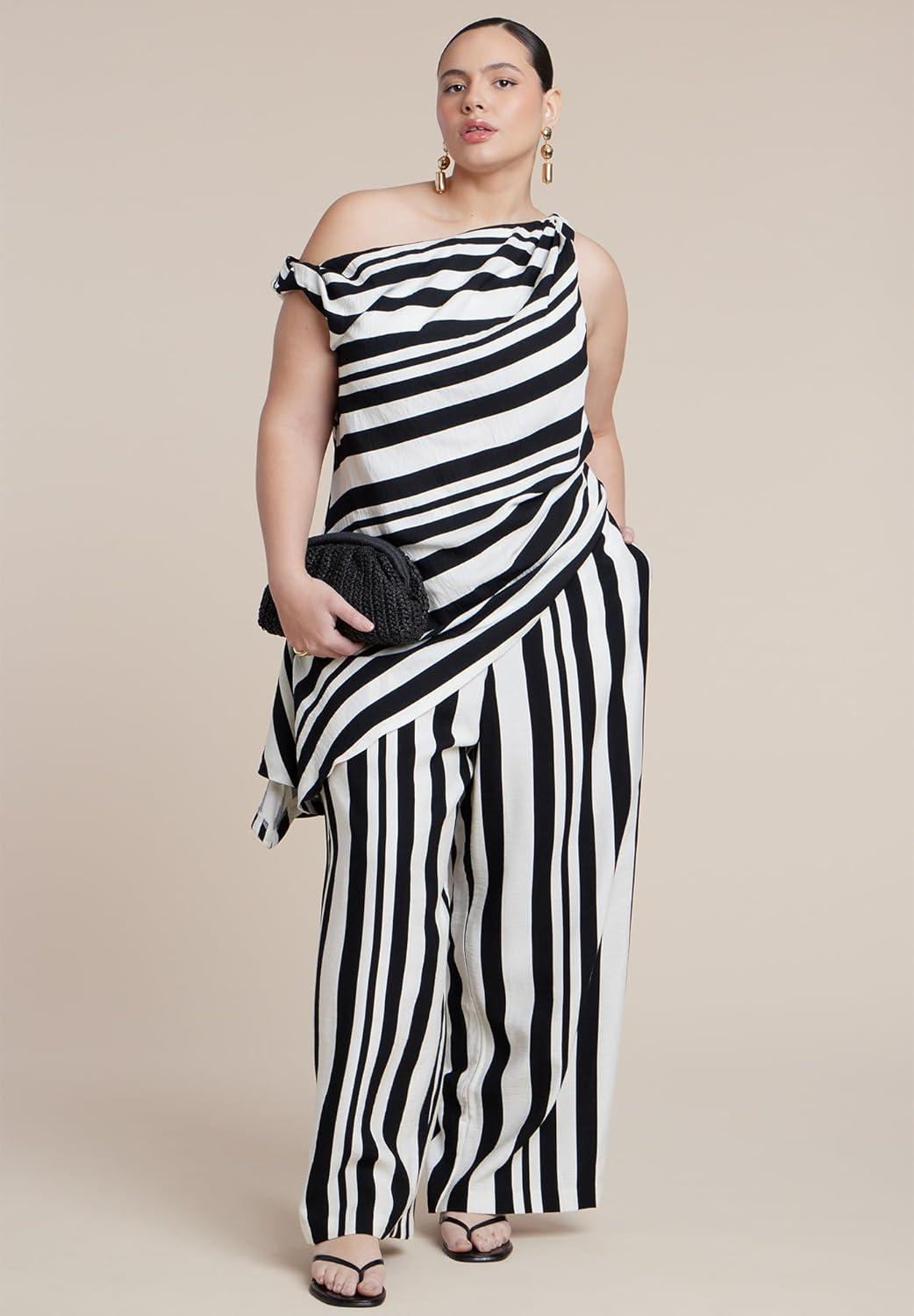 imageELOQUII Womens Plus Size Pull On Wide Leg Pant