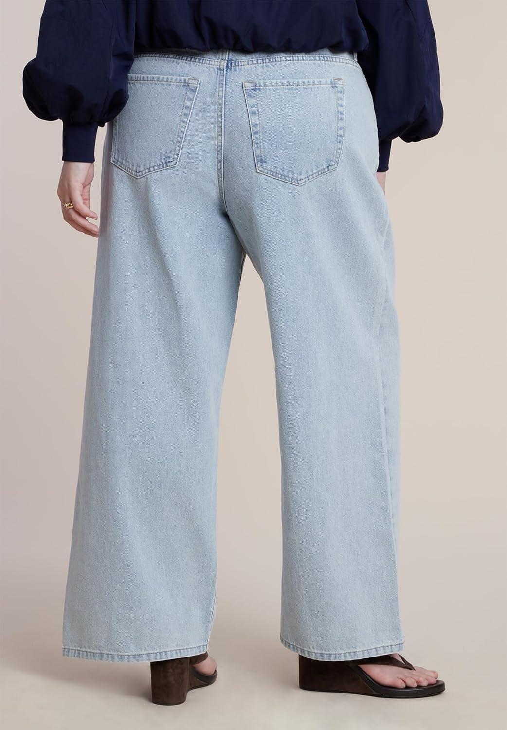 imageELOQUII Womens Plus Size Snap Front Midrise Jean