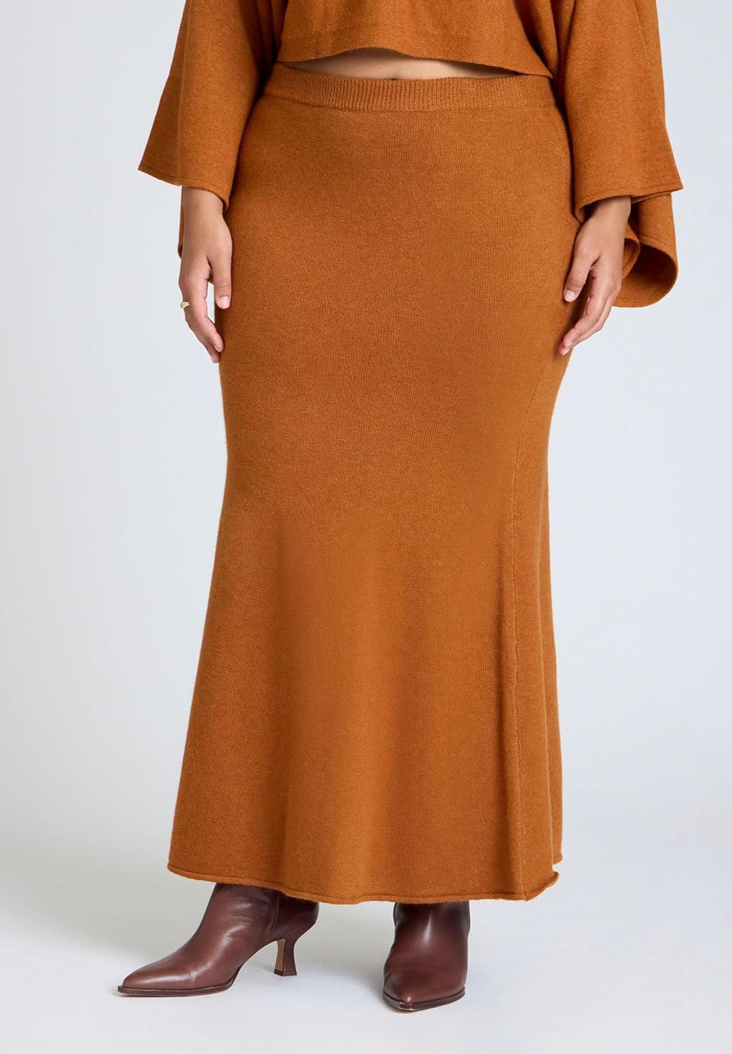imageELOQUII Womens Plus Size Sweater Maxi SkirtGingersnap