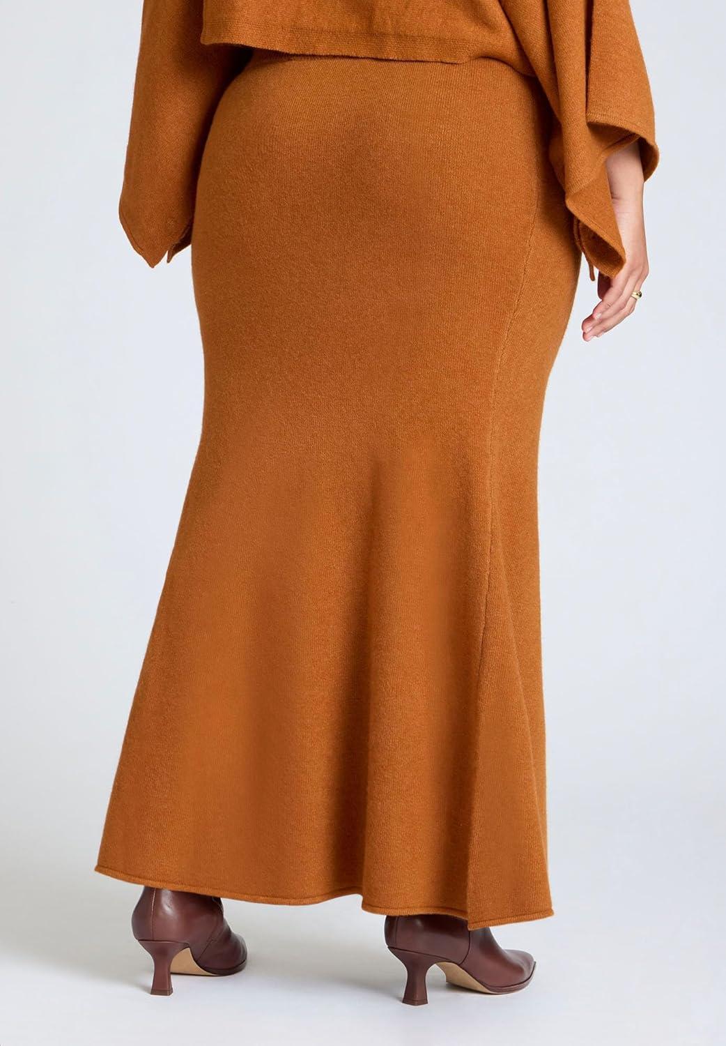 imageELOQUII Womens Plus Size Sweater Maxi SkirtGingersnap