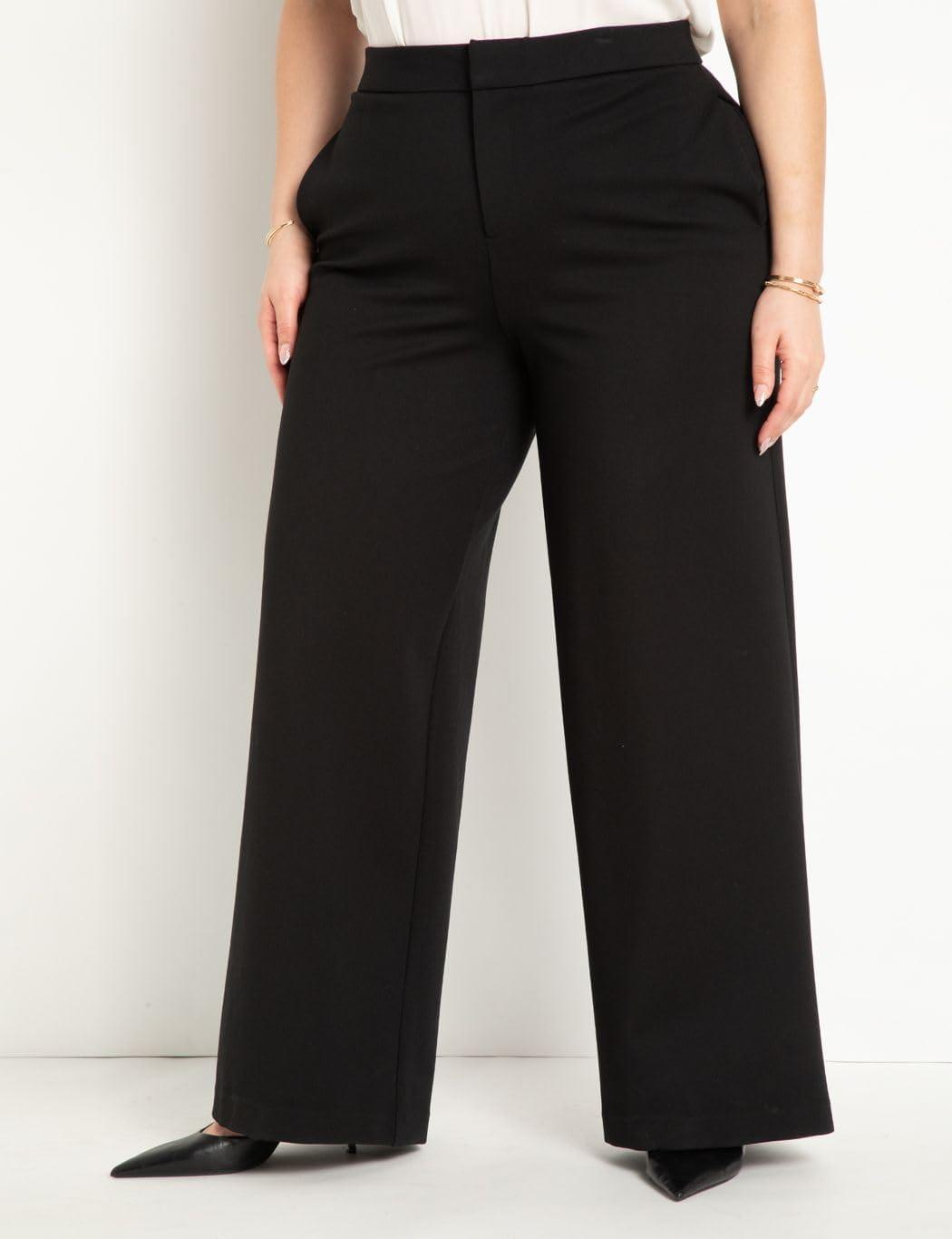 imageELOQUII Womens Plus Size Tall The Ultimate Stretch Wide Leg Work PantTotally Black