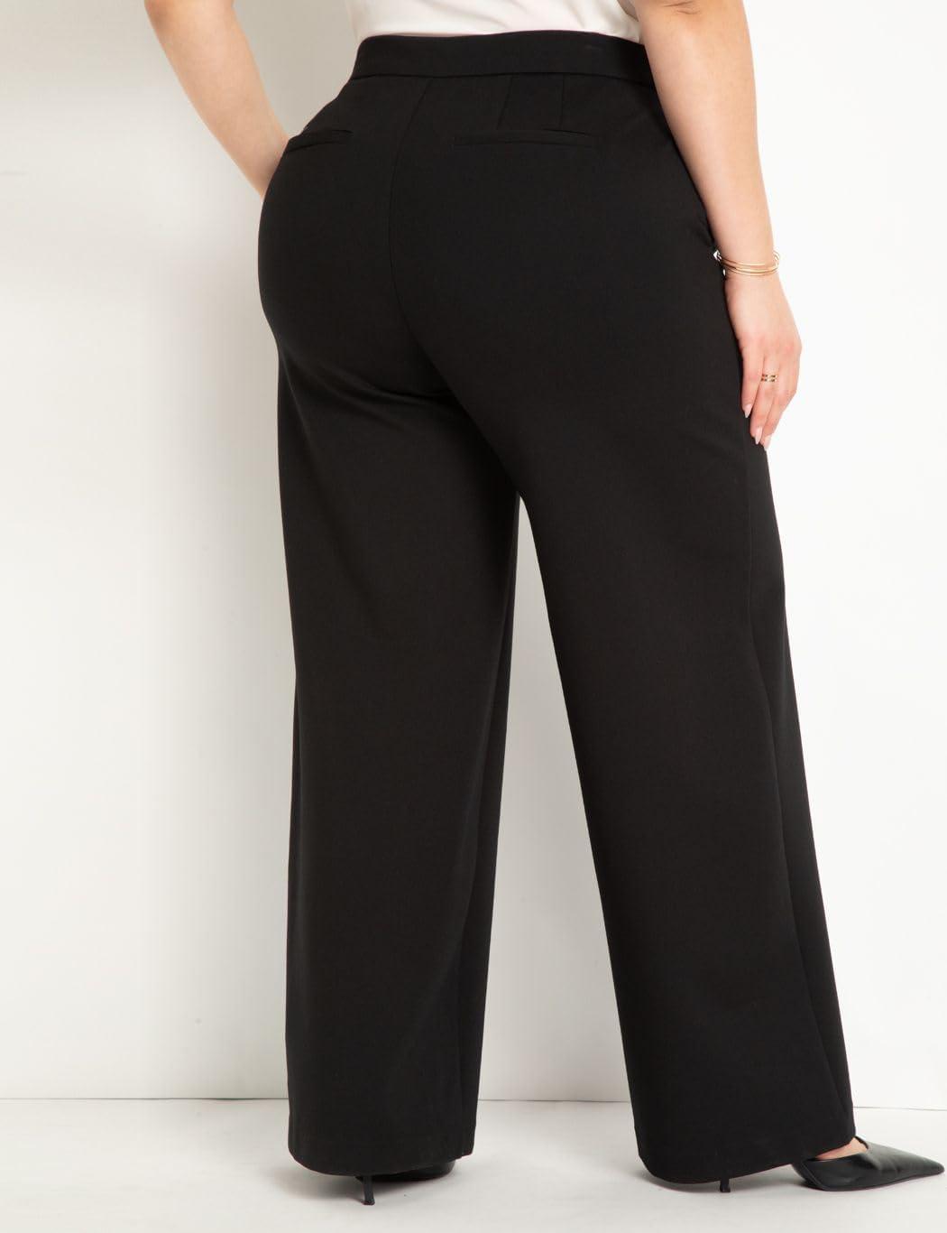 imageELOQUII Womens Plus Size Tall The Ultimate Stretch Wide Leg Work PantTotally Black