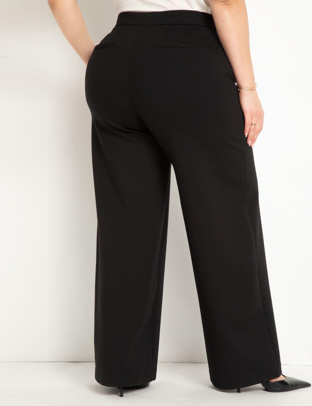 imageELOQUII Womens Plus Size Tall The Ultimate Stretch Wide Leg Work PantTotally Black