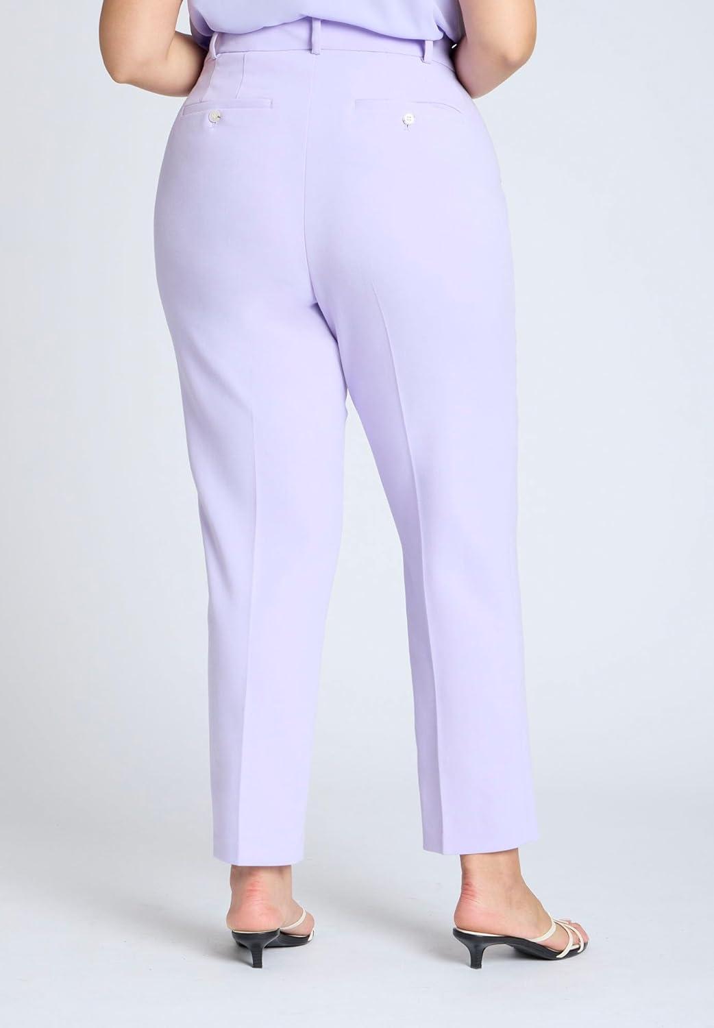 imageELOQUII Womens Plus Size The 365 Semi Stretch Slim Leg PantLavender