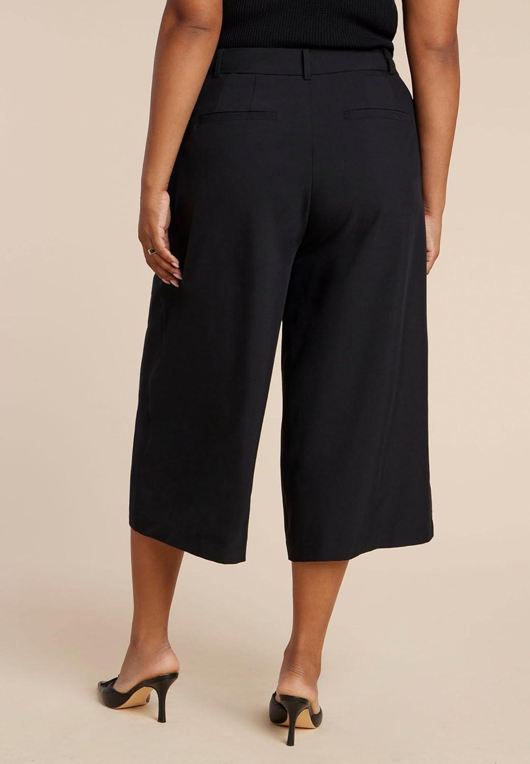 imageELOQUII Womens Plus Size Wide Leg Culotte