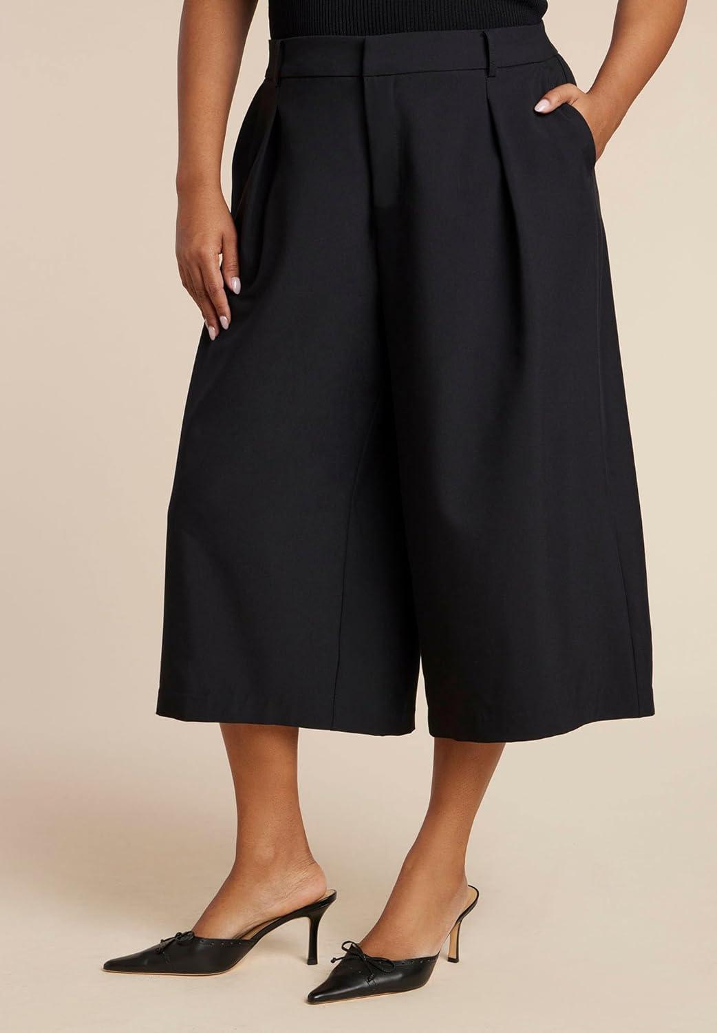 imageELOQUII Womens Plus Size Wide Leg Culotte