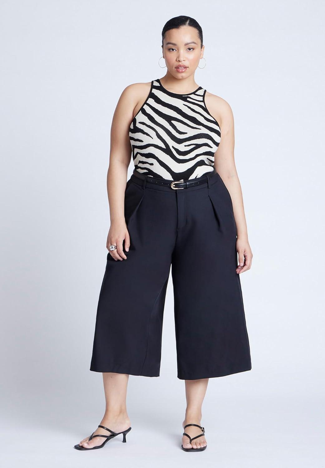 imageELOQUII Womens Plus Size Wide Leg Culotte