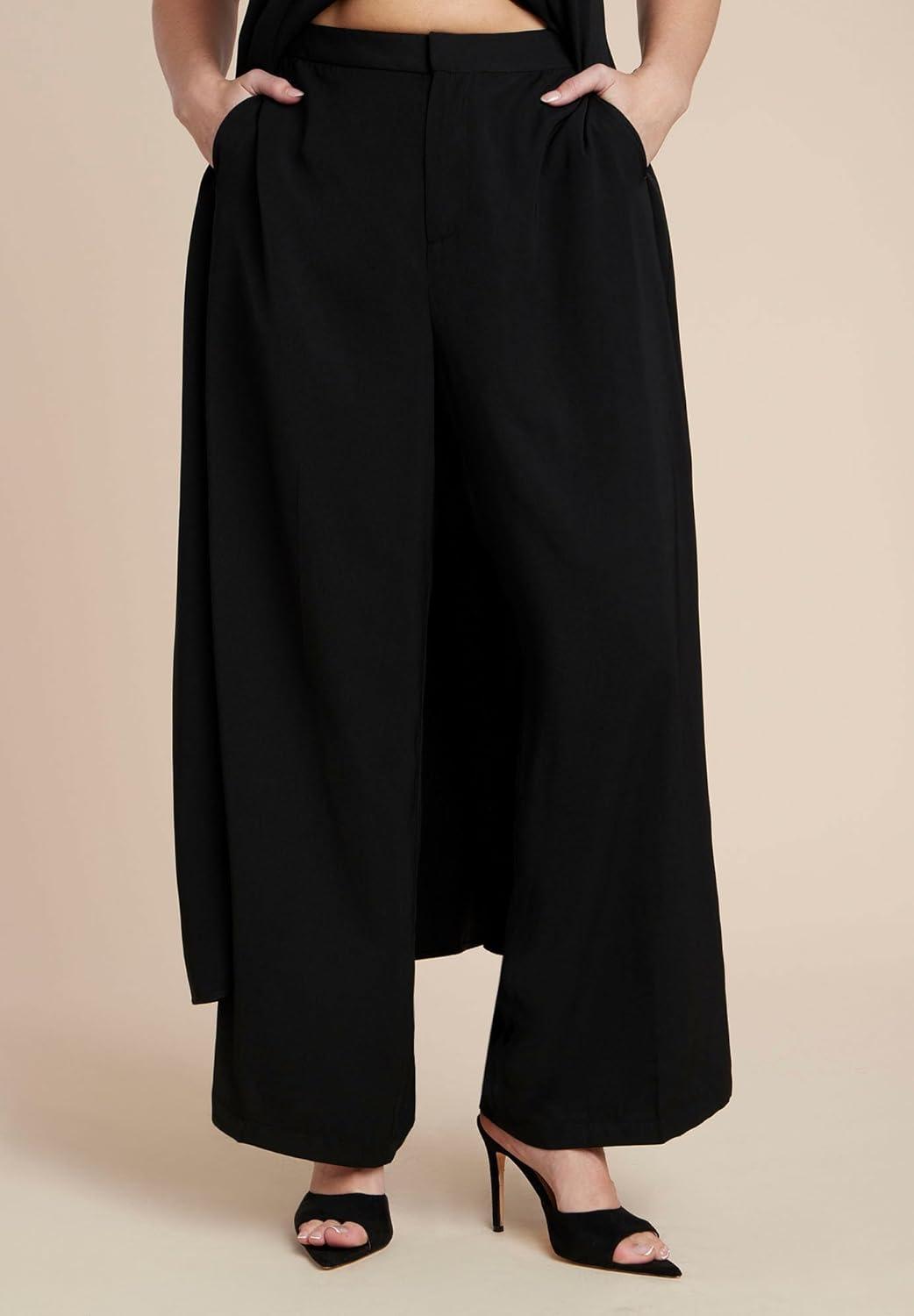 imageELOQUII Womens Plus Size Wide Leg TrouserBlack Onyx