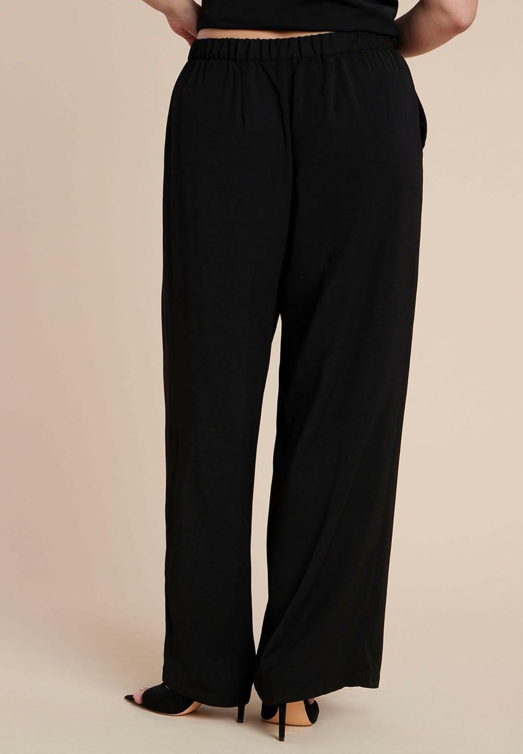 imageELOQUII Womens Plus Size Wide Leg TrouserBlack Onyx