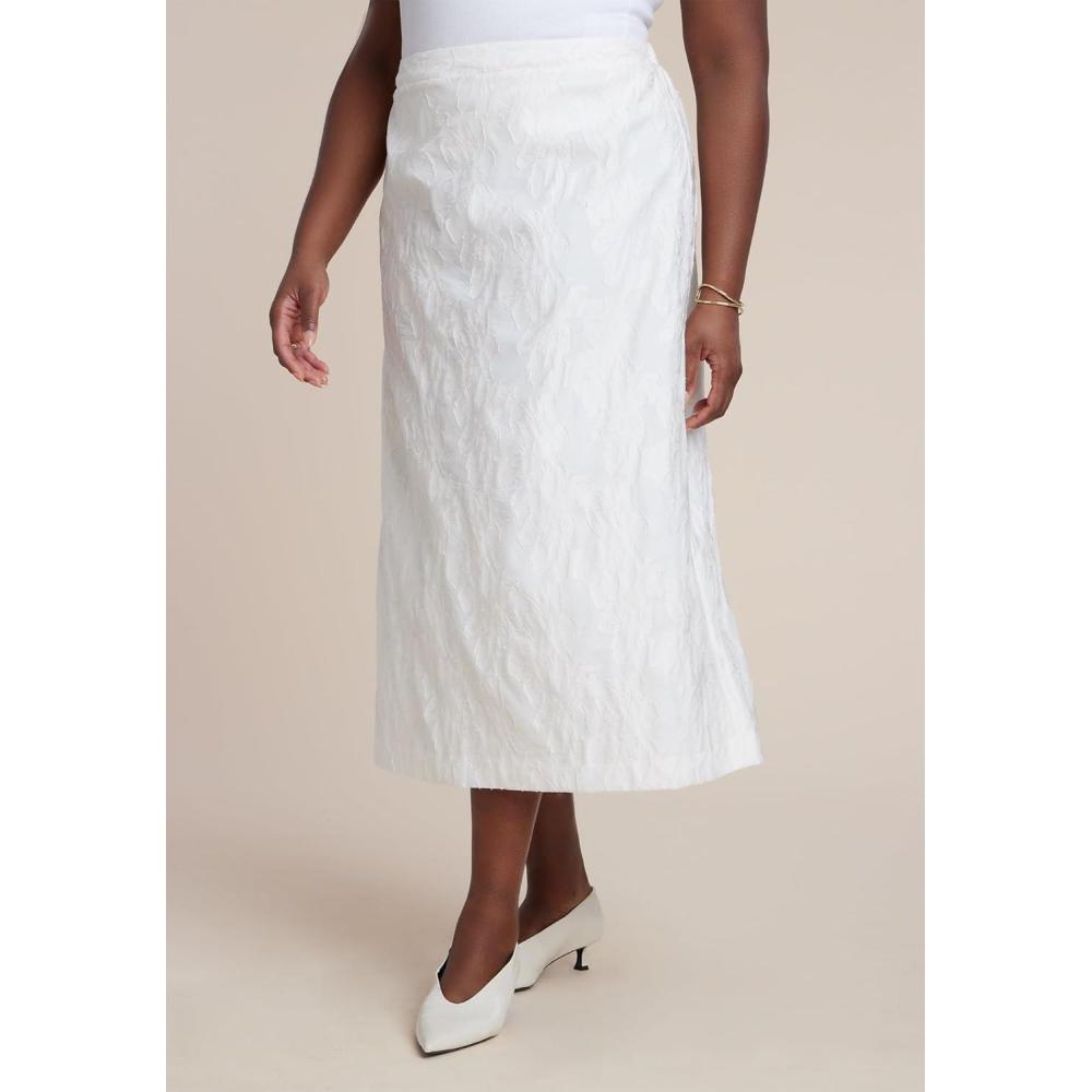 imageELOQUII Womens Plus Size Floral Jacquard A Line Skirt