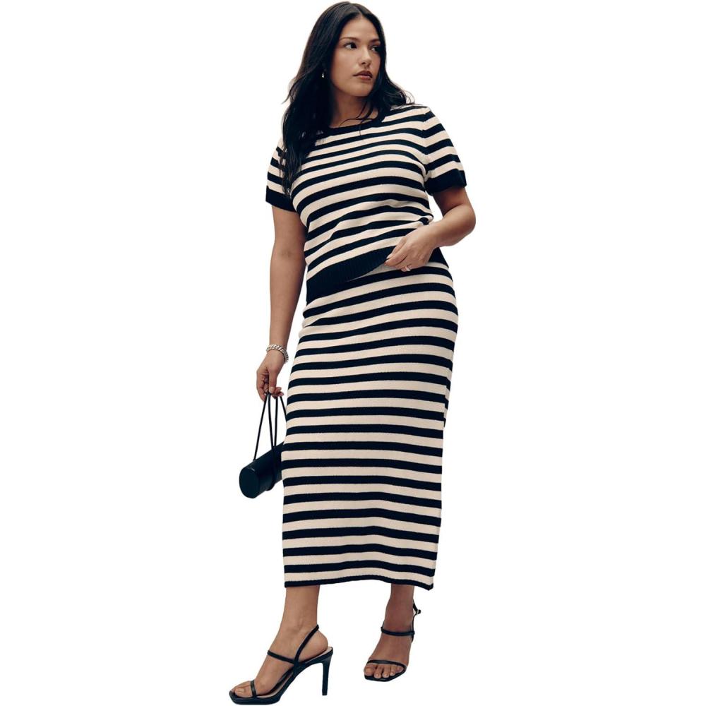imageELOQUII Womens Plus Size Midi Sweater SkirtOne to One