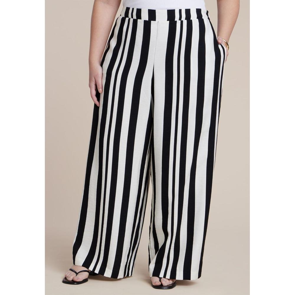 imageELOQUII Womens Plus Size Pull On Wide Leg Pant