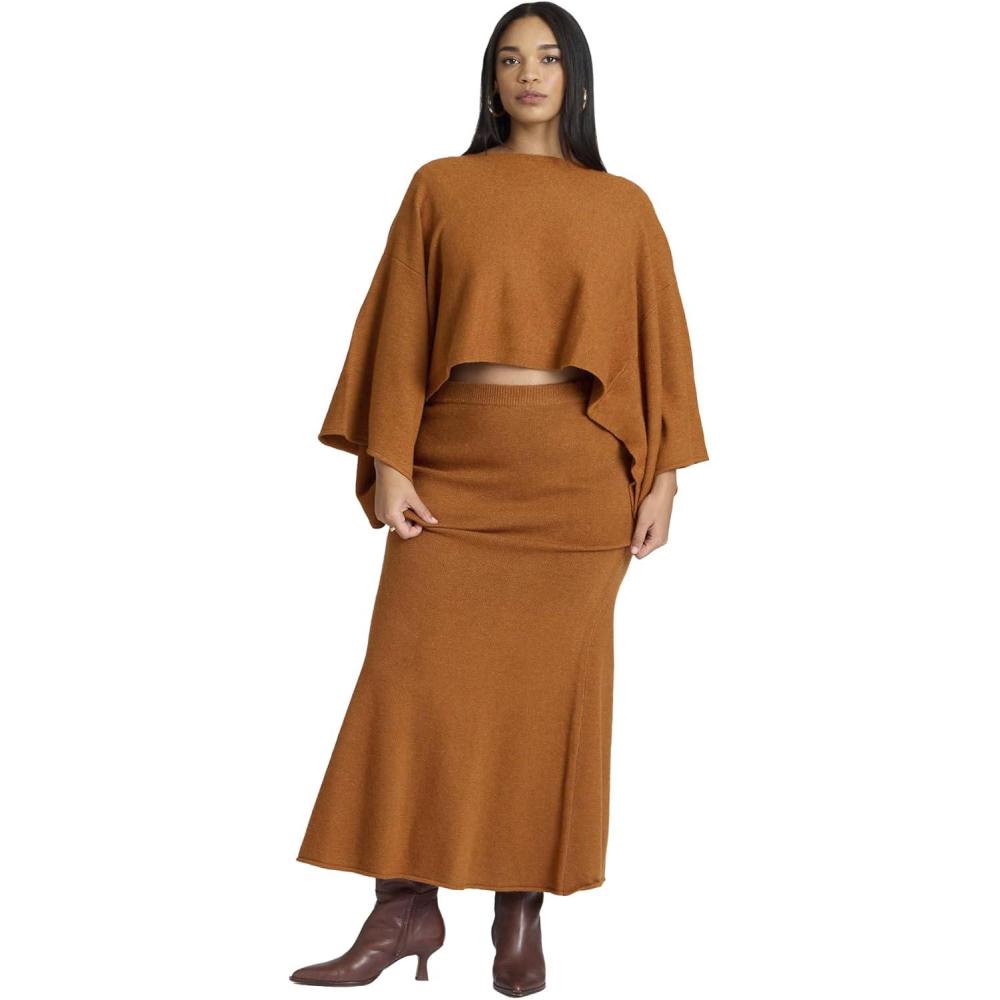 imageELOQUII Womens Plus Size Sweater Maxi SkirtGingersnap