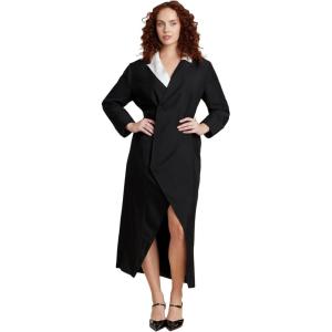 ELOQUII Women’s Plus Size Colorblocked Maxi Blazer Dress(Black Onyx)