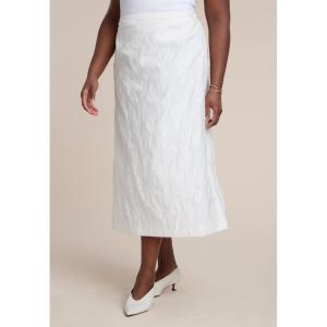 ELOQUII Women’s Plus Size Floral Jacquard A Line Skirt