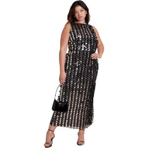 ELOQUII Women’s Plus Size Paillette Maxi Dress(Black Onyx)