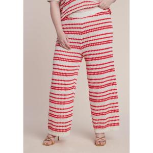 ELOQUII Women’s Plus Size Pointelle Stripe Sweater Pant