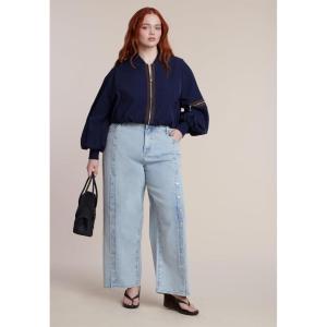 ELOQUII Women’s Plus Size Snap Front Midrise Jean