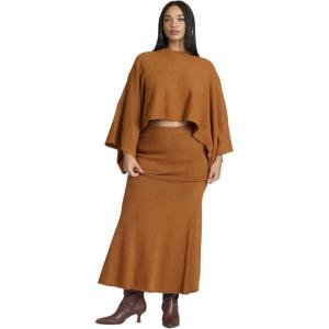ELOQUII Women’s Plus Size Sweater Maxi Skirt(Gingersnap)